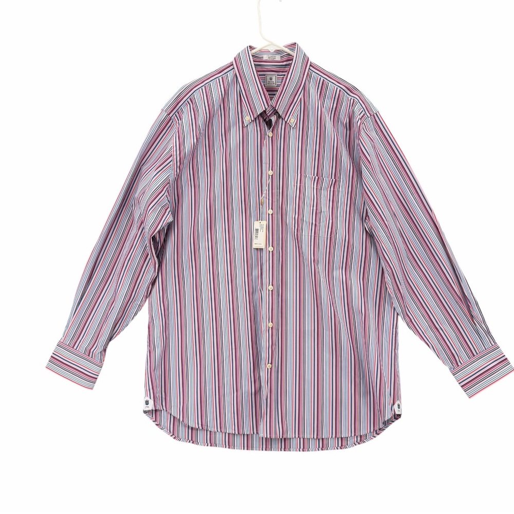 Peter Millar Multi Stripe Button Down Shirt Size 17 43 Classic Fit Cotton NWT - Picture 3 of 16